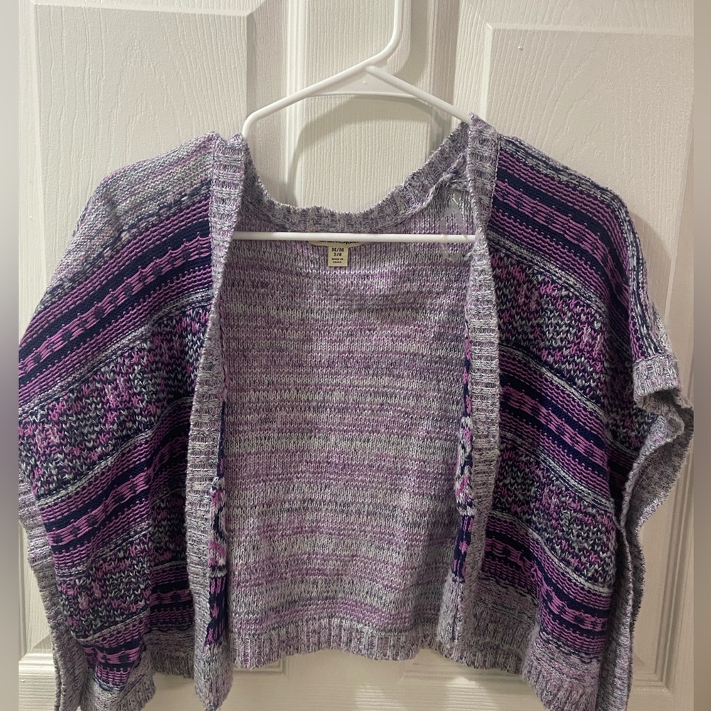 KNITTED PURPLE KIDS CARDIGAN